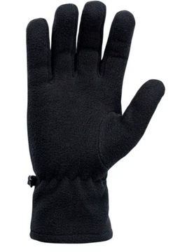 Rękawiczki męskie polarowe HI-TEC czarne rękawice 5 palcowe ciepłe L/XL