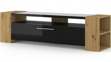 Szafka RTV komoda LIVIA 160 artisan/czarny połysk