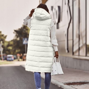 ЖЕНСКИЙ СТЕГАНЫЙ ЖИЛЕТ С РУКАВАМИ, ДЛИННЫЙ S/5XL