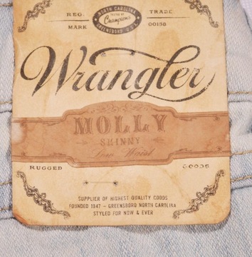 WRANGLER spodnie LOW slim BLUE jeans MOLLY W28 L34