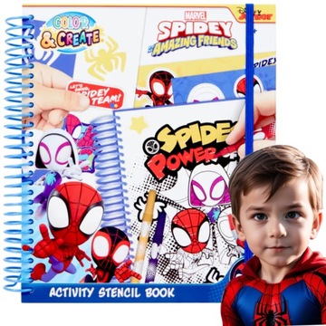 Zestaw plastyczny do rysowania malowania + kolorowanka Spidey Spider 35 el.