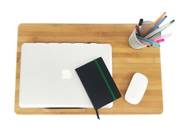 NIEZBĘDNY STOLIK POD LAPTOP BAMBUSOWY+WENTYLATOR !