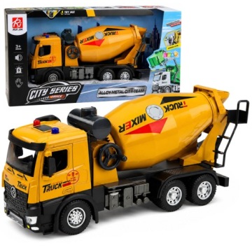 Lean Toys Вантажівка Будівельна Бетономішалка Металева Кабіна Вогні