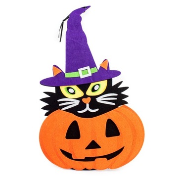 DEKORACJA ZAWIESZKA halloween FILC OZDOBA OKNA KOT