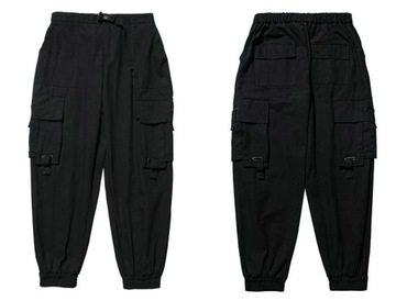 Streetwear Black Cargo Pants Mens Plus Size Hip Ho