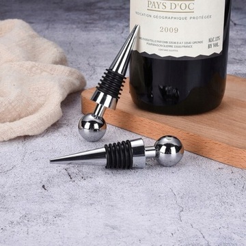 СЕРЕБРЯНАЯ ПРОБКА ДЛЯ ВИННЫХ БУТЫЛОК КОМПАКТНАЯ КОНУСНАЯ КРЫШКА