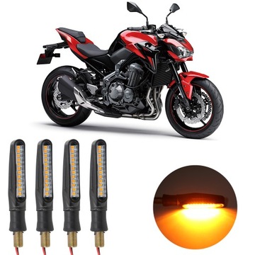 4шт мотоциклетные светодиодные указатели поворота дневные ходовые огни течет