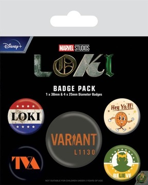 Loki Marvel - przypinki przypinka zestaw 5 sztuk