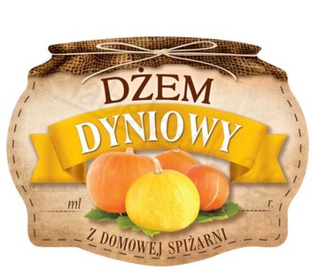 DŻEM DYNIOWY - Etykieta na słoik, naklejka