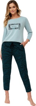 Нежная женская длинная хлопковая пижама Leveza TINA XL