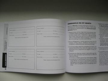 Польская сервисная книжка Abarth Проверки Abarth