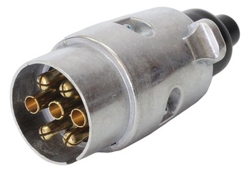 WTYCZKA 7PIN WTYK 12V PRZYCZEPA ALUMINIUM METALOWA