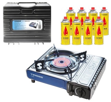 KUCHENKA TURYSTYCZNA gazowa CERAMICZNA inox +8x GAZ KARTUSZ TIROSS