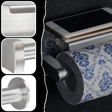 ДЕРЖАТЕЛЬ ДЛЯ ТУАЛЕТНОЙ БУМАГИ С ПОЛКОЙ ДЛЯ ТЕЛЕФОНА ХРОМИРОВАННАЯ ВЕШАЛКА LOFT WC