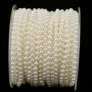 20 metrów perłowe koraliki łańcuszek wstążka wykończenia dla