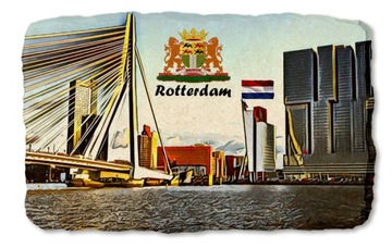 ROTTERDAM HOLANDIA magnes na lodówkę kamień 930