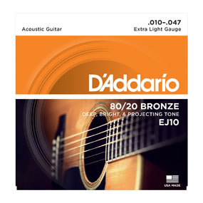 Struny do gitary akustycznej D'Addario EJ10 10-47