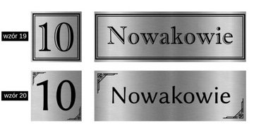 ZESTAW Tabliczek na DRZWI Nazwisko + NUMER Wzory