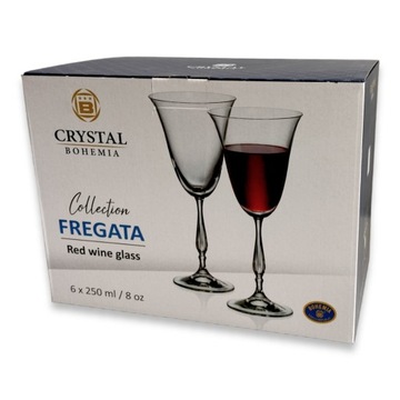 BOHEMIA FREGATA KIELISZEK WINO RED 250ML 6SZT/KPL