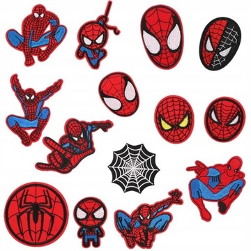 14szt. Spiderman Tkanina Patch Ubrania Haft Patch