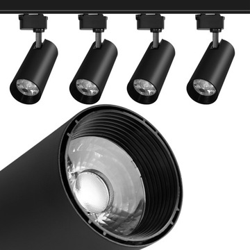 LAMPA SUFITOWA SZYNOWA Z REFLEKTORAMI SPOT LED 40W 2M ŁĄCZNIK 2X1M PUNTKOWA