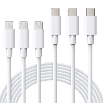 3x kabel kabli USB C do Lightning 1M iPhone Quick Charge MFi 3A do iPhone
