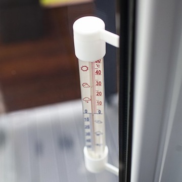 Термометр наружный приклеенный, белый, 23 см