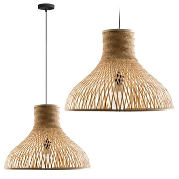 LAMPA WISZĄCA NATURALNA BOHO BAMBUSOWA PLECIONA XXL