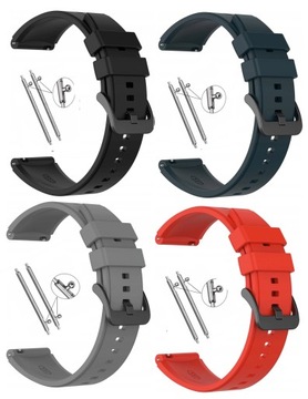 4x PASEK DO ZEGARKA 22MM HUAWEI SAMSUNG XIAOMI UNIWERSALNY WATCH SILIKONOWY