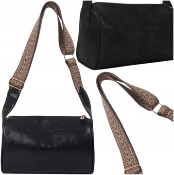 Torebka listonoszka skórzana na ramię kopertówka damska elegancka pojemna