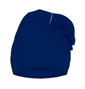 Elastyczna, podwójna czapka, bawełna, granat, r. XL (50-58) jesień, wiosna