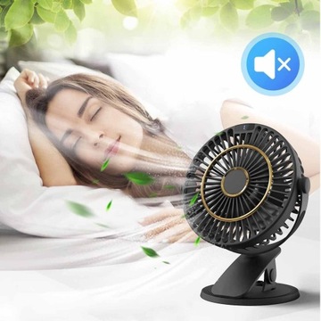 НАСТОЛЬНЫЙ ВЕНТИЛЯТОР USB 360° 2400 МАЧ С ЗАЖИМОМ ДЛЯ ЛЕТА