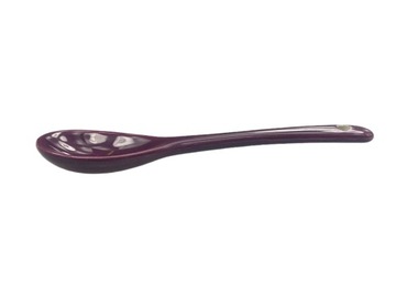 ŁYŻECZKA PORCELANOWA 12 CM ŁYŻKA CERAMICZNA DO CUKIERNICZKI CUKRU Z FIOLETO