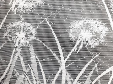 Жаккардовая штора Одуванчики, воздушные змеи, ветер Белый РАЗМЕР 622380 160см