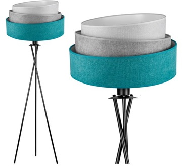 LAMPA STOJĄCA PODŁOGOWA TRÓJNÓG ABAŻUR 45CM LED