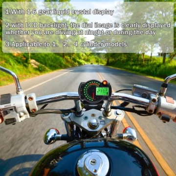 Geloo Мотоцикл спидометр 14000 об/мин с усилителем руля 0-299 км/ч