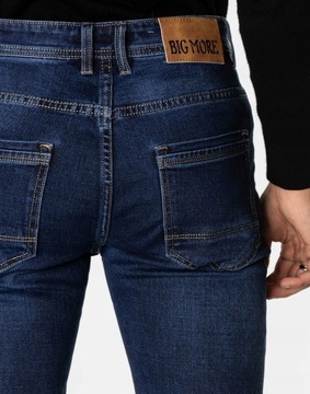 Spodnie Jeansowe Męskie Granatowe Texasy Dżinsy BIG MORE JEANS N23 W42 L32