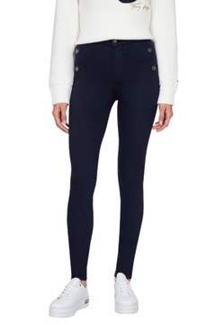 Spodnie damskie TOMMY HILFIGER dopasowane wysoki stan jeansy r. W25 L32