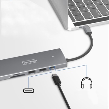 HUB USB-C адаптер АДАПТЕР 9в1 HDMI Ethernet Macbook Pro Air M1 M2 M3