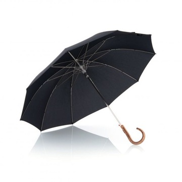 Parasol Ekskluzywny czarny drewniana rączka Knirps