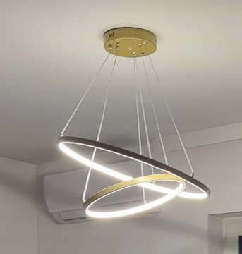 ПОДВЕСНОЙ СВЕТИЛЬНИК С 2 КОЛЬЦАМИ ПОТОЛОЧНАЯ люстра 50Вт