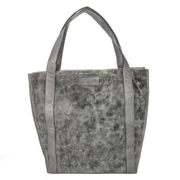 Torba torebka Shopper Bag Maciejka skórzana shopperka popielata T0009-03