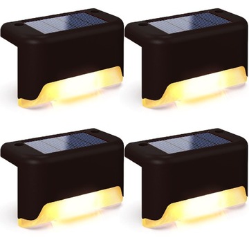4x LAMPA SOLARNA LED SCHODOWA ZEWNĘTRZNE LAMPKI NA SCHODY TARAS WODOODPORNA