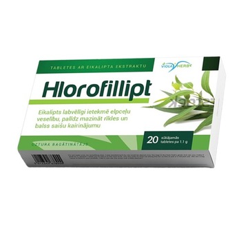 CHLOROFILLIPT NATURALNY Z EUKALIPTUSA TABLETKI ANTYBIOTYK GRONKOWIEC 800mg