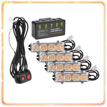 4 SZT LAMPY OSTRZEGAWCZE DIODOWE KOGUTY LED STROBOSKOPY LAMPA DROGOWA