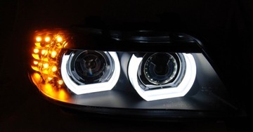 LAMPY BMW E90 E91 09-11 DRL BLACK XENON RINGI 3D
