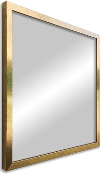 Lustro w ramie 60x60 nowoczesna wąska rama złota