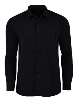 41/42 ОБЫЧНАЯ ЧЕРНАЯ РУБАШКА С ДЛИННЫМ РУКАВОМ