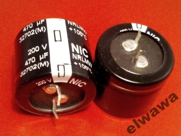 Kondensator el. 470uF 200V LL NIPPON NRLMW - 2szt
