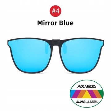 Mirror Blue Flip Up Clip On Sunglasses Oversized P